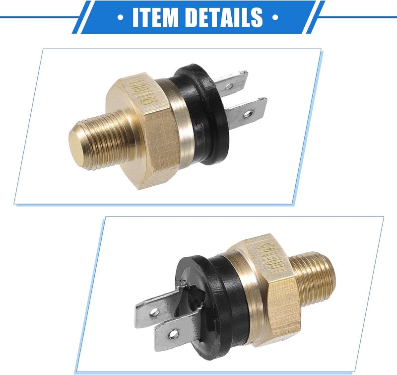 VekAuto Coolant Hose Thermostat Switch Kit, 6AN 180'F on - 165'F Off Transmission Cooler Sensor Fan Oil Cooler Radiator Electric Switch Fitting Universal for Car Truck Metal Black - Image 5